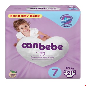 پوشک بچه جان به به مدل beb14e سایز 7 بسته 21 عددی