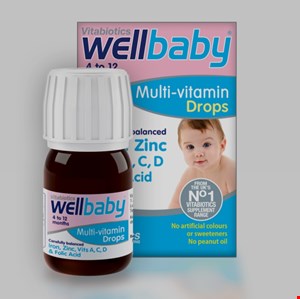 قطره مولتی ویتامین +4ماه ول بیبی 2025/6 اورجینال 30میل Wellbaby