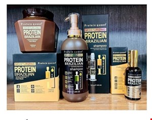 پکیج 3عددی شامپو و ماسک و روغن آرگان خاویار مو کراتین و پروتئین بدون سولفات کوئین برزیلی اورجینال لیبل دار (+بهمراه سرنگ سرم مولتی ویتامین) KERATINE QUEEN 